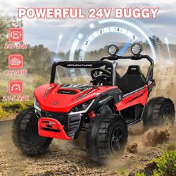 🥨ANPABO 24V Ride On Toys for Big Kids, 2 Seater Ride on Car, 4x200W Kids Electric Car w/Remote, Rainbow Lights, Max 5.1Mph, Shock-Absorbing Springs, 