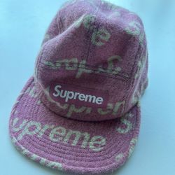 Supreme Harris Tweed Camp Cap – Pink (Wool)