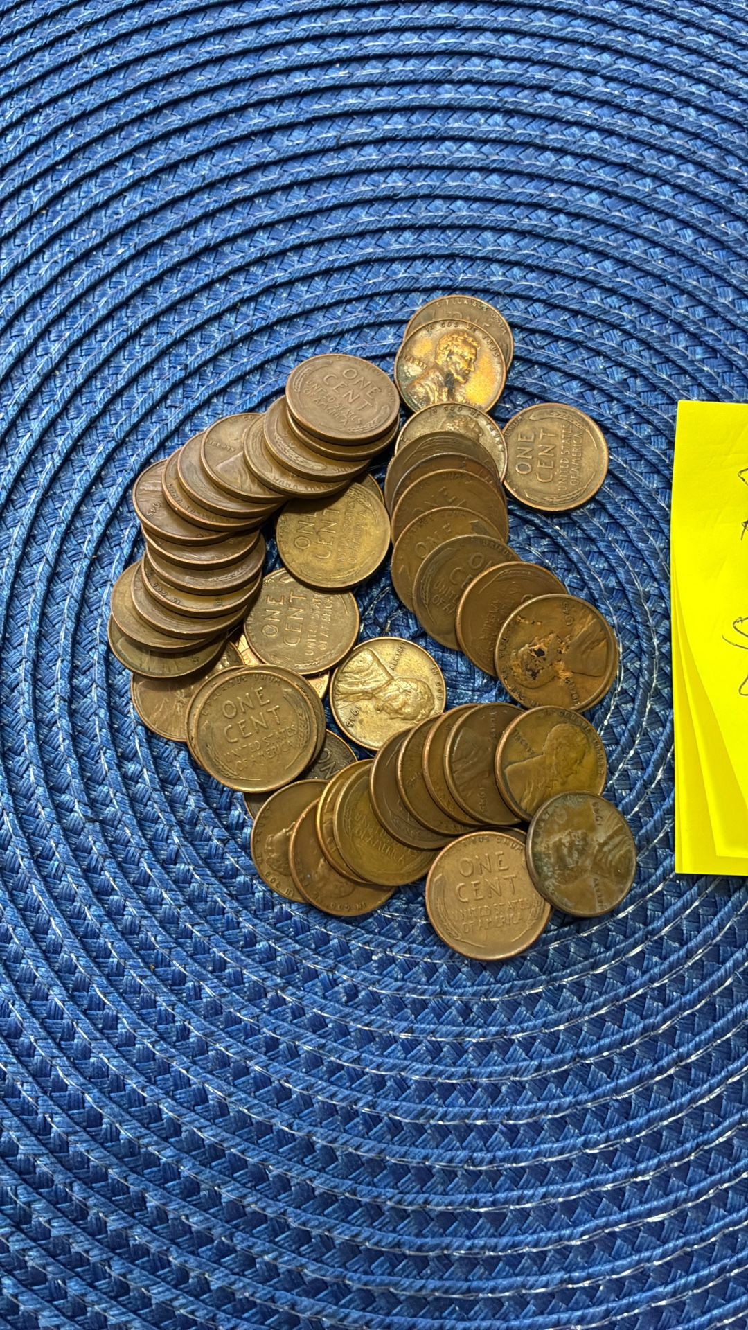 50 WHEATIES. ALL DATED. 1945. COPPER