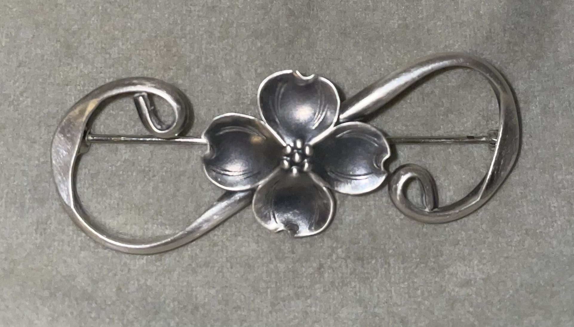 Vintage Stuart Nye Hand Wrought Sterling Silver Dogwood Flower