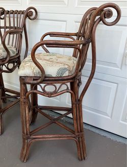 Vintage Rattan Barstools•Please Read Description•Measurements in Photos