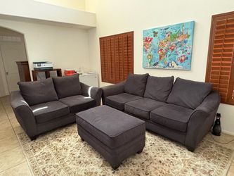 Couch & Loveseat with a Storage Ottoman