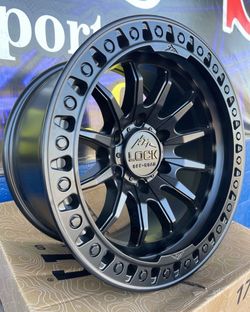 17” LOCK Trail Wheels  Brand New  17x9” Rims Size  Matte Black Finish