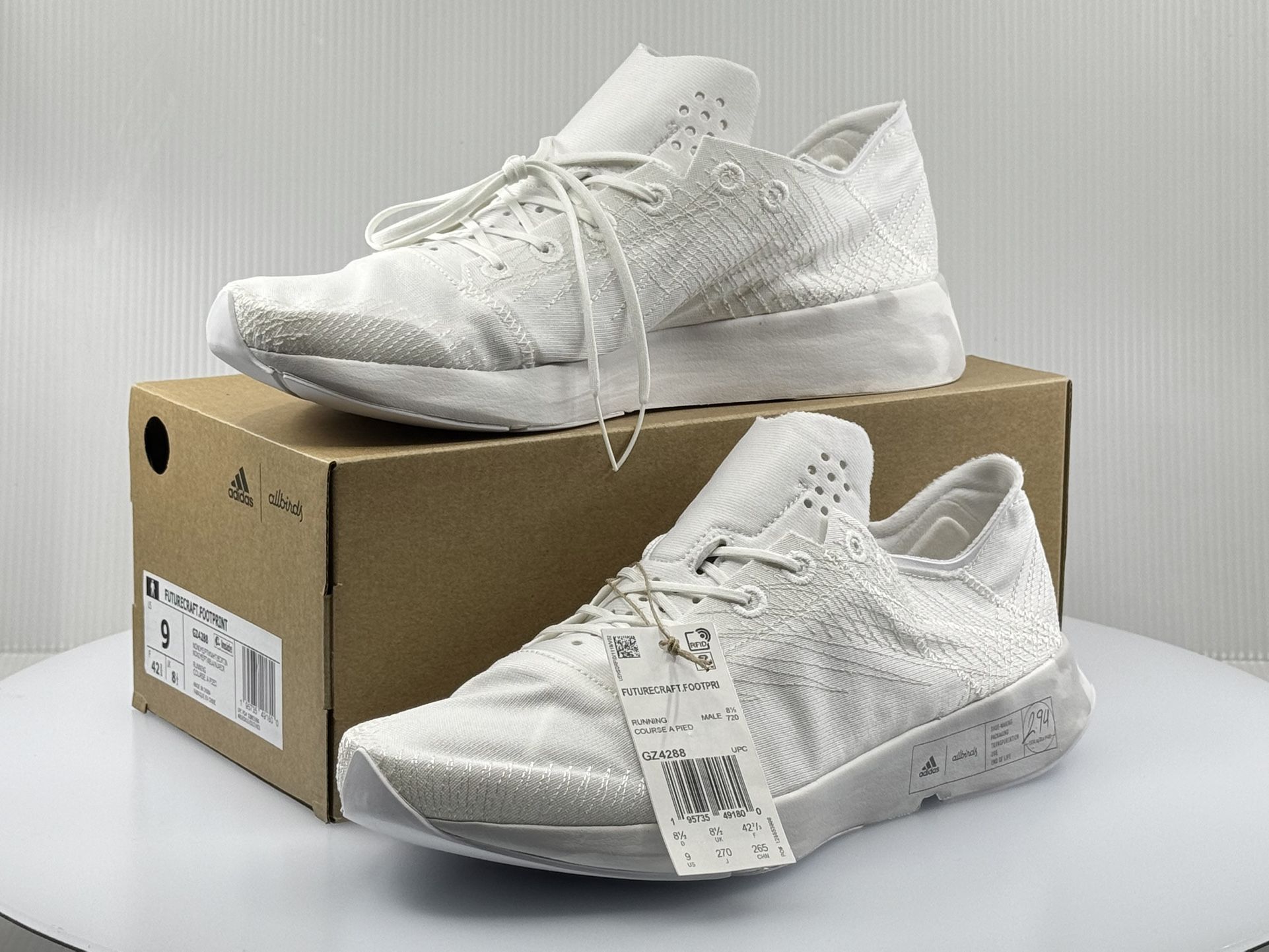 Adidas x Allbirds Futurecraft.Footprint Running Shoes White (GZ4288) – Men’s 9 / Brand New