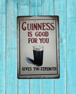 Guinness Vintage Style Antique Collectible Tin Metal Sign Wall Decor