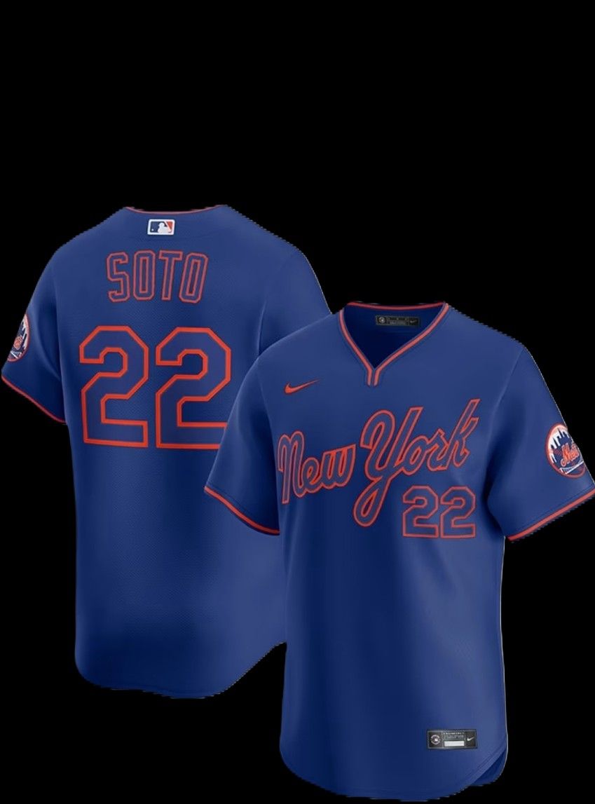 New! Juan Soto New York Mets Mens Blue Alt Limited Baseball Jersey XL