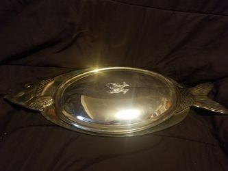 Vintage Silver Fish Serving Tray / Platter