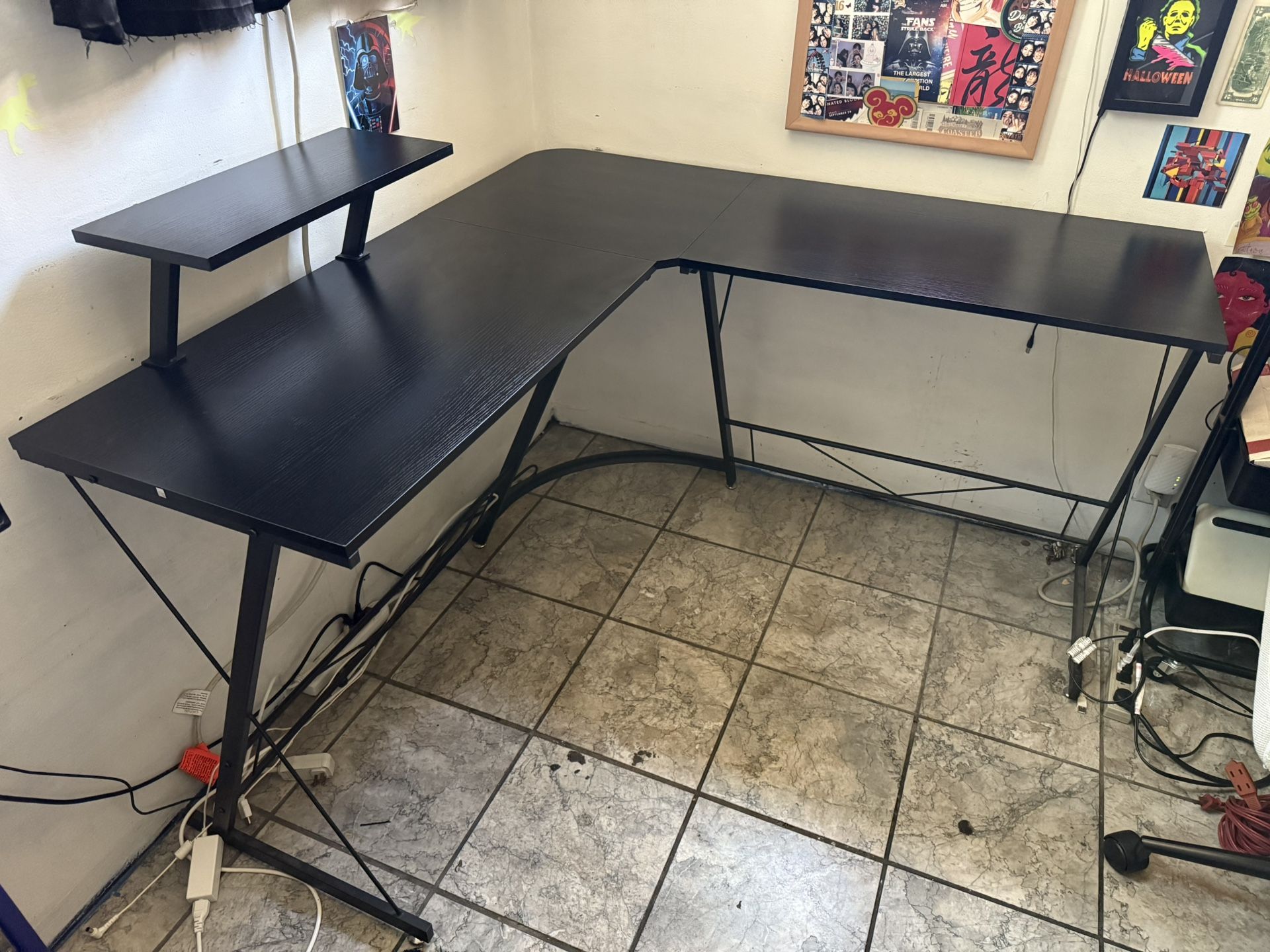 Mr IRONSTONE L Shaped Gaming Desk Corner Computer Desk