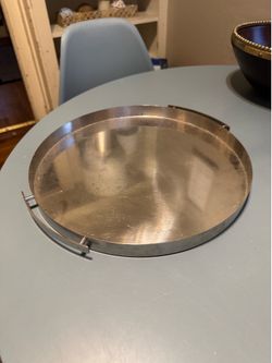 LARGE SILVER METAL  PLAtTER