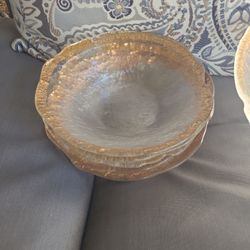 Glass & Gold Salad and 6 Plates 