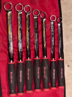 Snap-On 7 pc 12-Point Metric Flank Drive Soft Grip Box Wrench Set (16–24 mm) (Red)