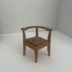 Dollhouse Miniatures Vintage Sonia Messer Corner Chair Gold Velvet