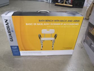 New In Box Gaurdian Bath Bench With Bac
