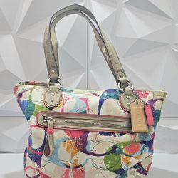 Coach Poppy Stamped C Tote Bag