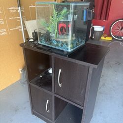 5 Gallon Fish Tank w/ Stand, Light, Filter & Heater – Full Setup