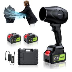 Blower - 600000RPM Handheld Leaf Blower - 2 X 4.0Ah Batteries and Charger Included, Lightweight Leaf Blowers for Patio Cleaning Pure Black