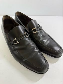 Salvatore Ferragamo Studio Black Leather Bit Loafer Dress Shoes Mens Size 9.5 D