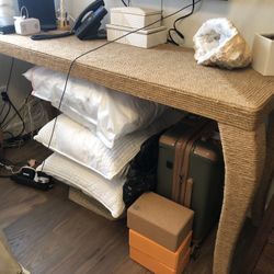 Console Table Wrapped With Rope Detailing 