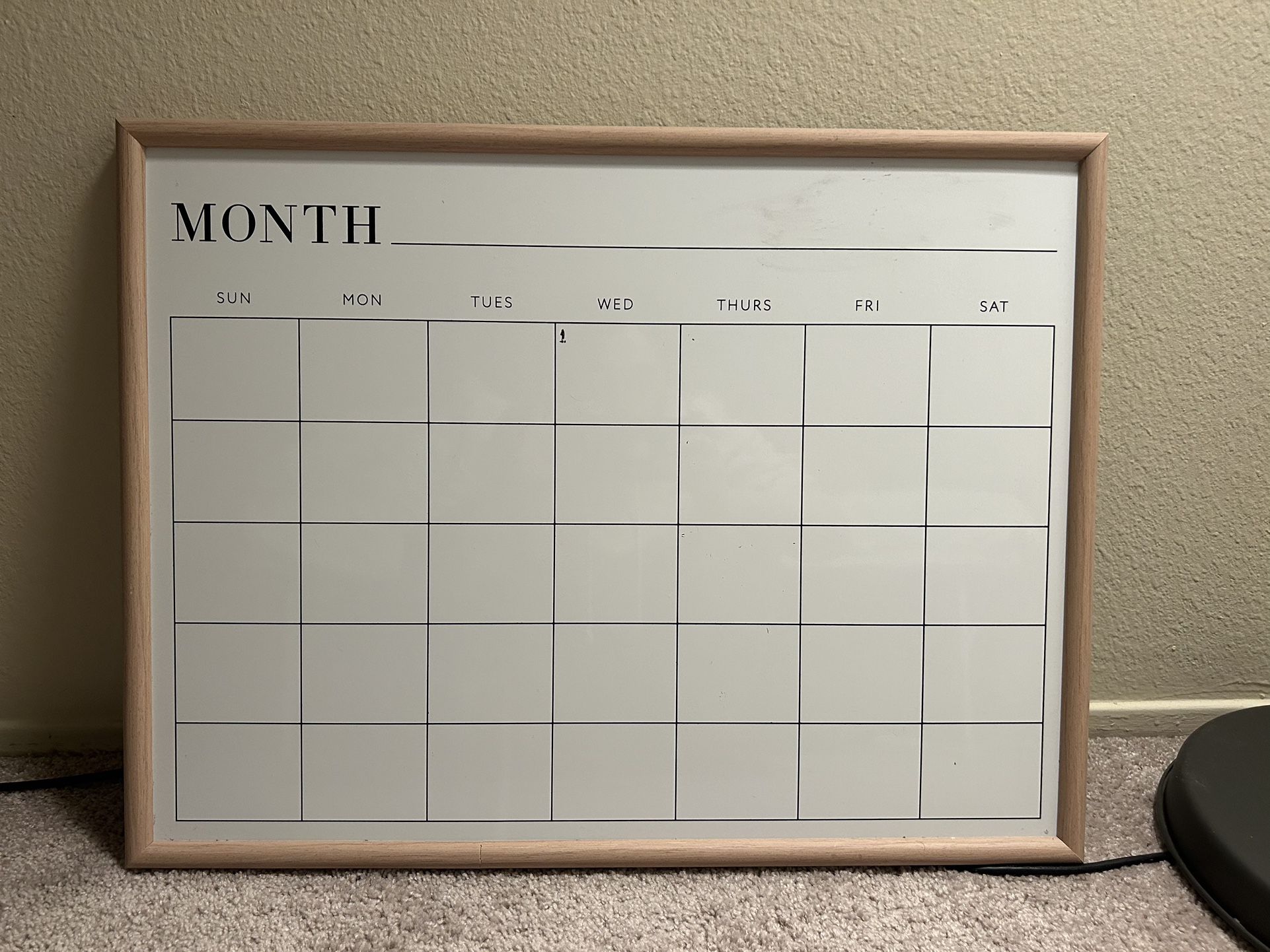 White Board Calendar With Marker