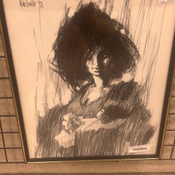 Art charcoal signed