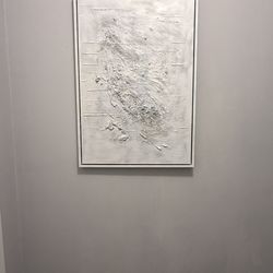 Abstract Textured Painting – Framed Original Art (24x34 in)