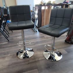 Black Adjustable Bar Stools 