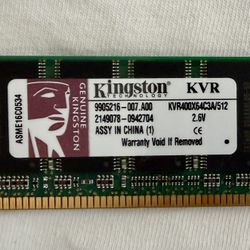 Kingston 512MB DDR1 400MHz PC3200) Desktop  RAM (184-pin) - KVR400X64C3A/512 