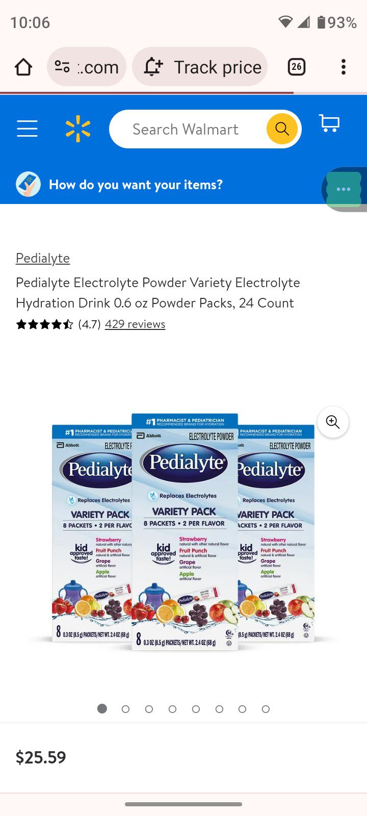3 pack of Pedialyte 