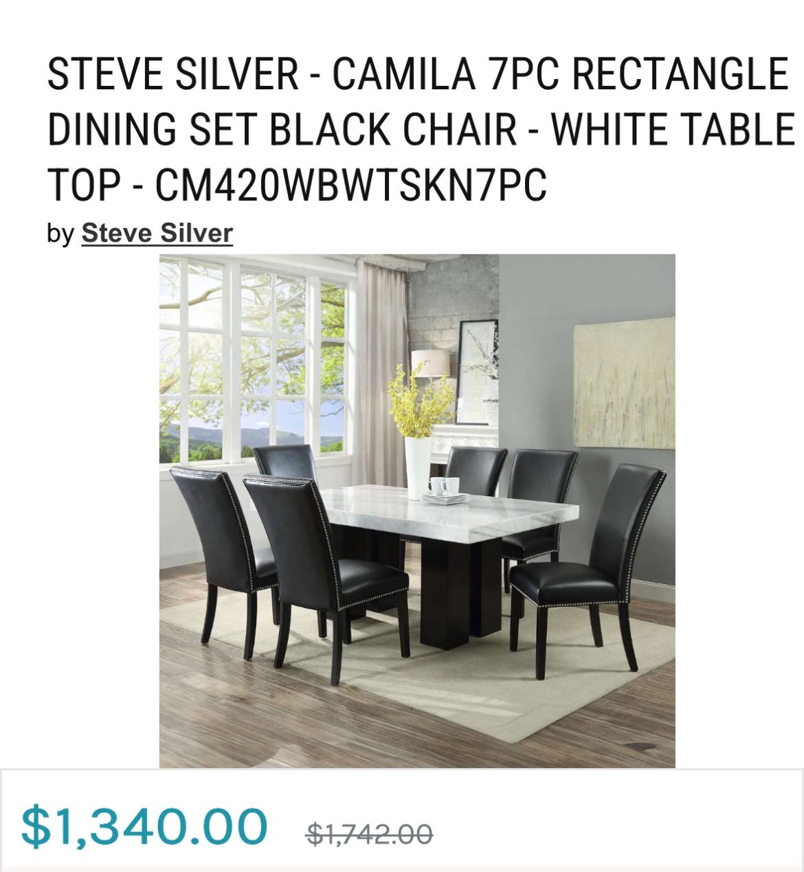 Dining Table Marble Top