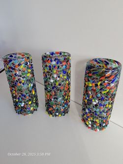 Hand Blown Confetti Tequila Shot G