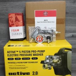Active 2.0 Pressure Washer | Full OE Kit | 1800 PSI 2.0 GPM W/ Accessories