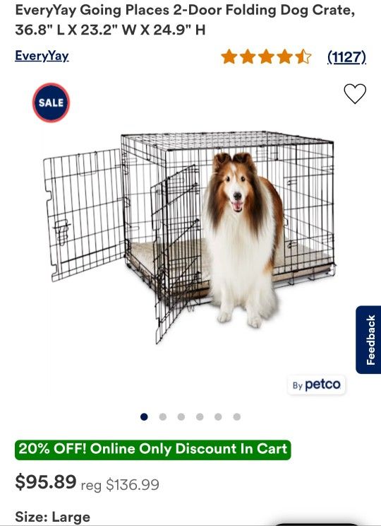 door folding dog crate large
