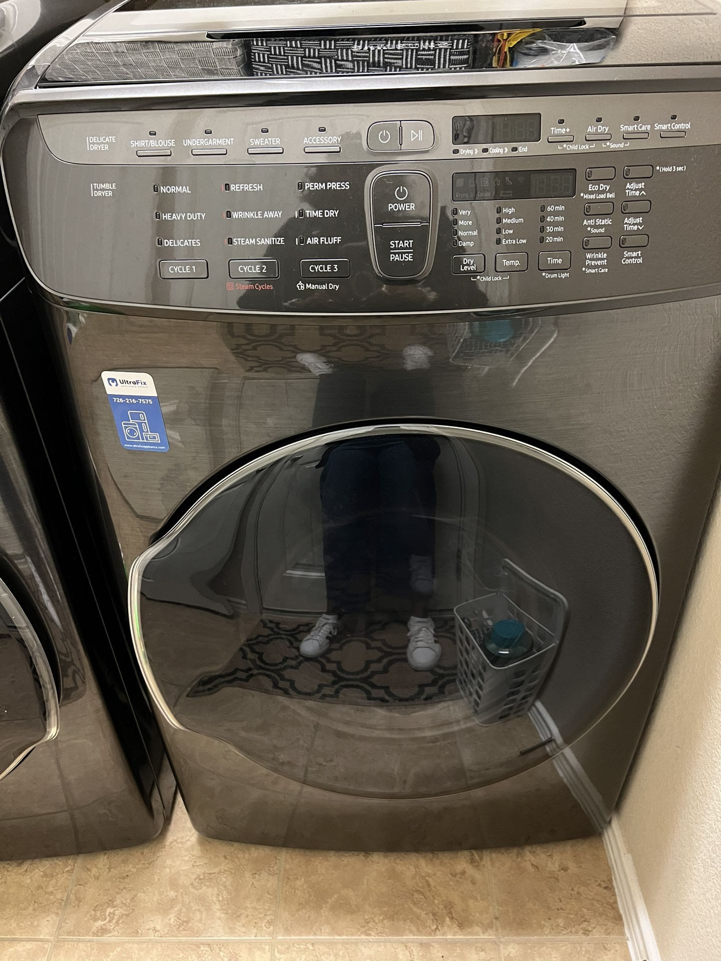 Electric Flex Dryer-Samsung, Brushed Black, Mod.# DVE55M9600V/A3