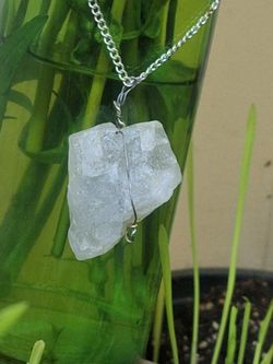 Azeztulite Quartz Crystal Pendant Raw Vermont Quartz Gem PalmStones