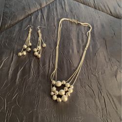 Sterling silver necklace with earrings