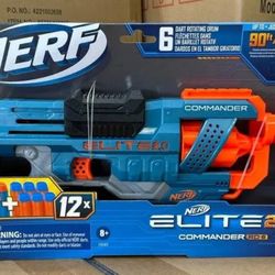 Nerf Elite 2.0 Commander RD-6 Dart Blaster, 12 Darts, 6-Dart Rotating Drum

