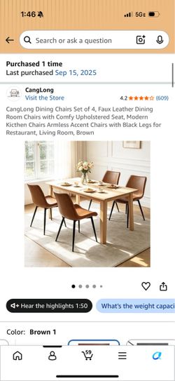 Faux leather dining chairs