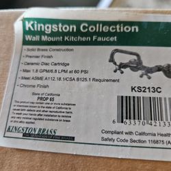 Kingston Brass Wall Home Kitchen Faucet Chrome Plated