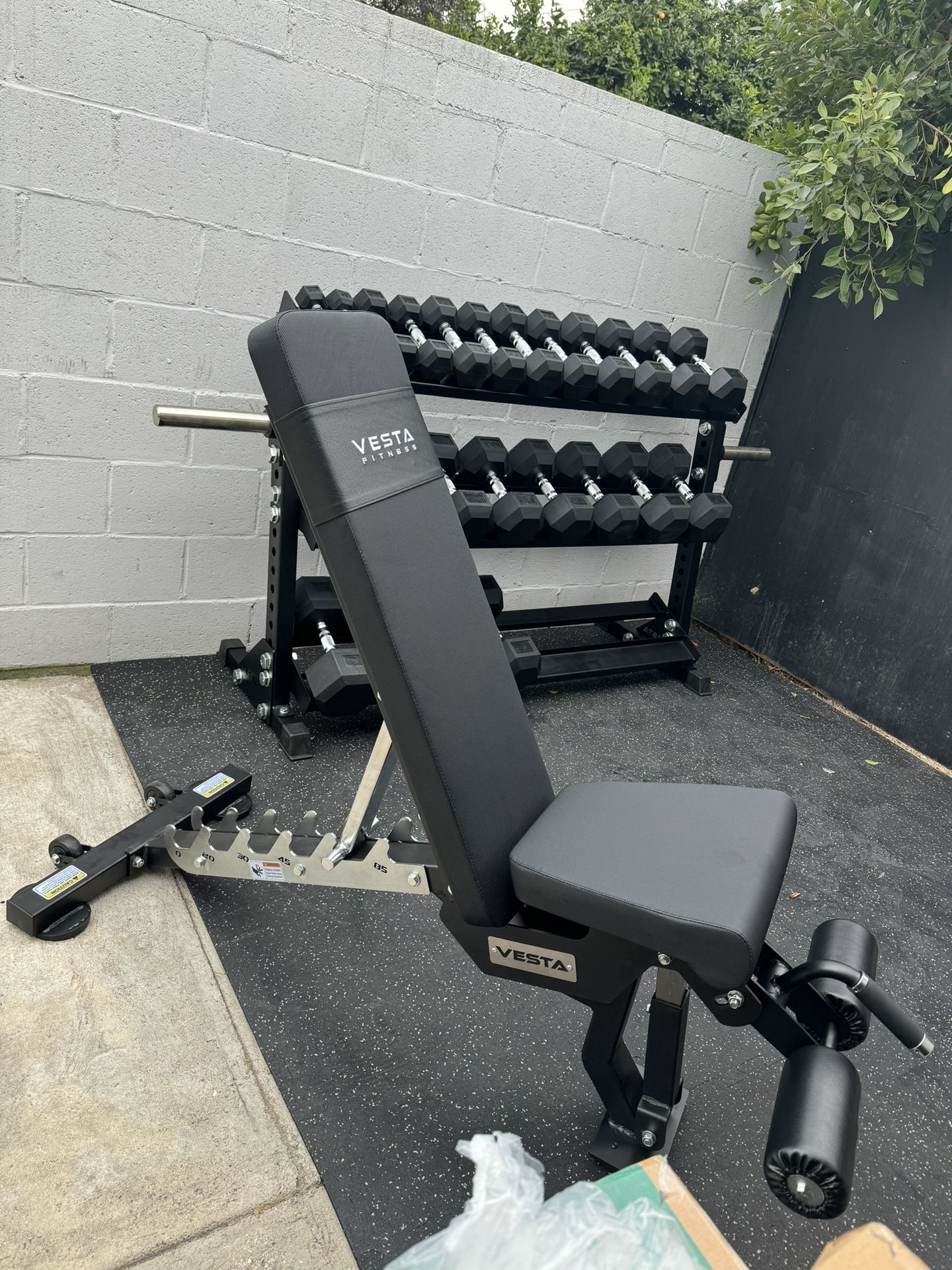New Rubber Hex Dumbbells 5lbs-50lbs|Adjustable Bench FID|Dumbbell rack included|Gym Equipment|Weights|Exercise
