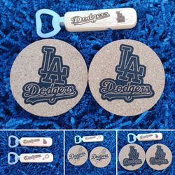 Dodger Coaster Set With Bottle Openner