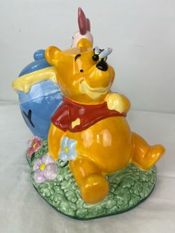 Ceramic Winnie The Pooh and Piglet Hunny Cookie Jar Disney Store