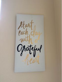 "Start Each Day with a Grateful Heart" Wall Art