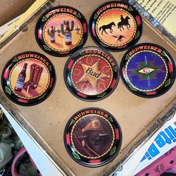 6 Anhueser Busch Metal Coasters