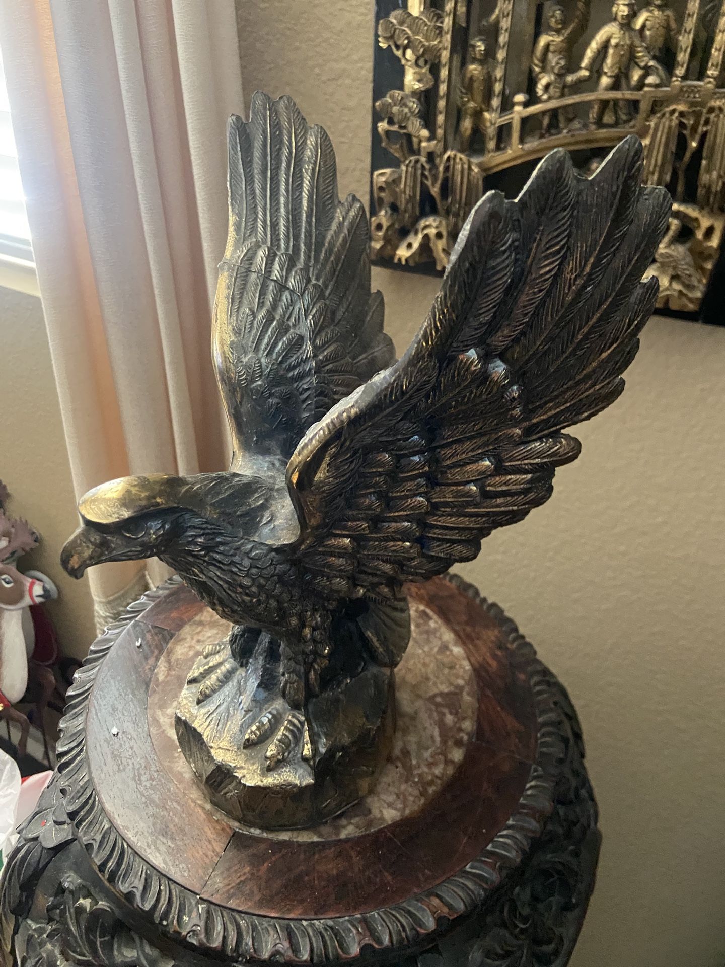 12x7.5. Vintage Metal Statue