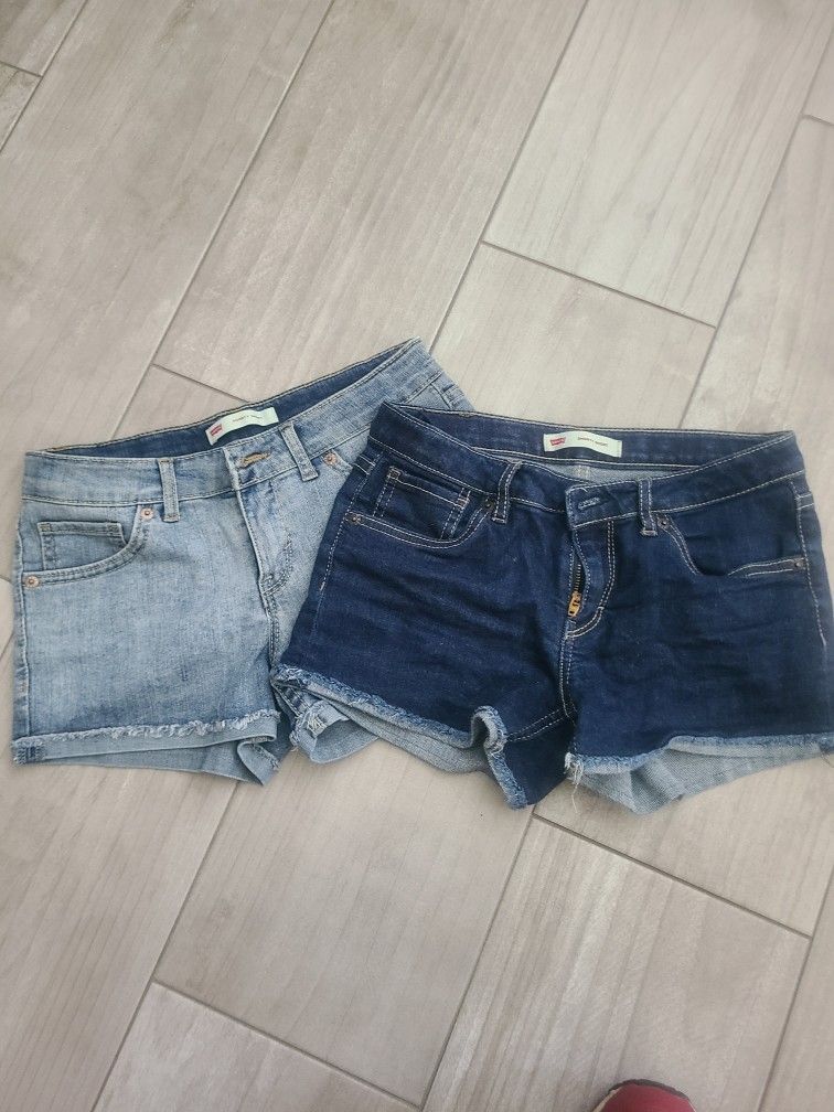 2 Girls Levi's Denim Shorts 
Great Condition, Like New 
Size: 14 Regular Denim Skirt
