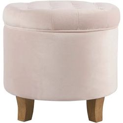 HomePod Velvet Tufted Storage Ottoman 