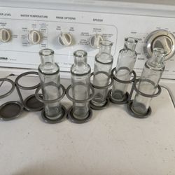 Bud Vase Vases With Metal Storage Holder Rack 