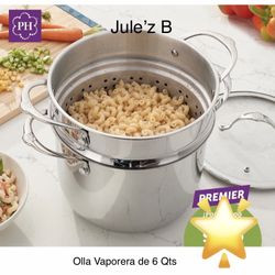 Princess House. Olla Vaporera De 6 Qts Nueva En Su Caja 
