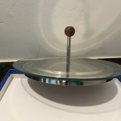 Glass And Metal Serving Platter