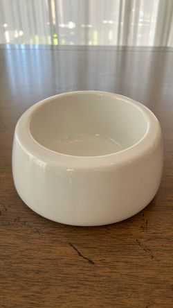 Michael Graves Design White Ceramic Asymmetrical Pet Bowl / Dish